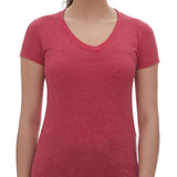M&O Women's Fine Blend V-Neck T-Shirt