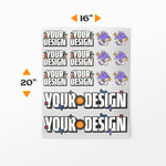 16 by 20 inch customizable DTF Gang Sheet with placeholder designs