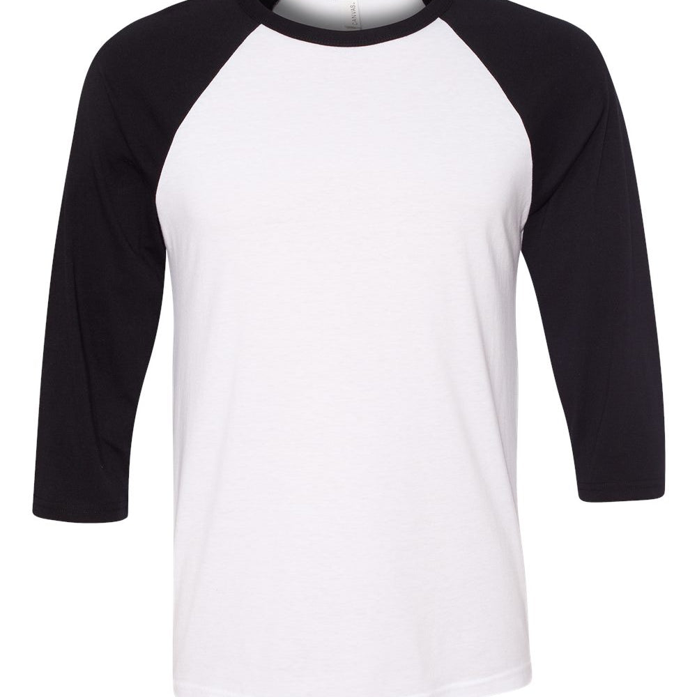 BELLA + CANVAS - Unisex Three-Quarter Sleeve Baseball Tee