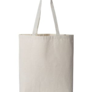 Q-Tees - 11L Canvas Tote with Contrast-Color Handles
