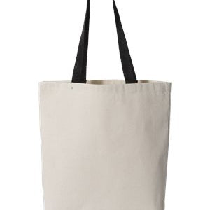 Q-Tees - 11L Canvas Tote with Contrast-Color Handles