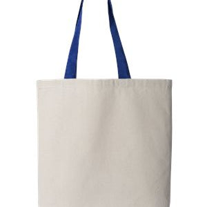 Q-Tees - 11L Canvas Tote with Contrast-Color Handles